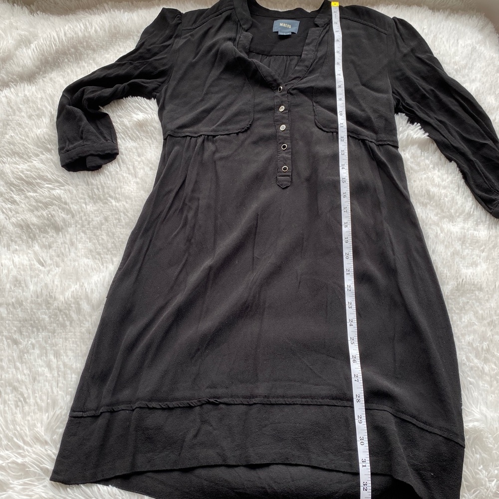 MAEVE ANTHROPOLOGY Taryn Crepe Shift Dress Black 4 - Picture 8 of 9